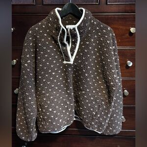 Chocolate Brown Sweater with cream accents